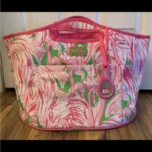 Lilly Pulitzer Insulated Beverage Cooler Tote Bag Beach Pink Flamingo